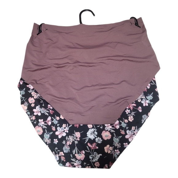 NWT Nine West Blush and Black Floral Print Panties 2-pk - Size M - Picture 2 of 2